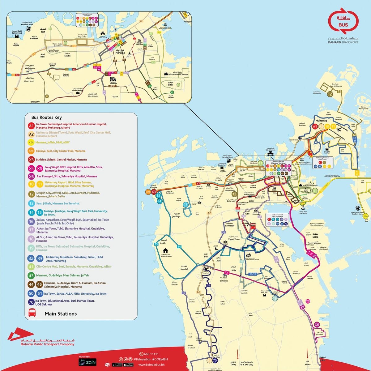 mapa de Bahrain de bus