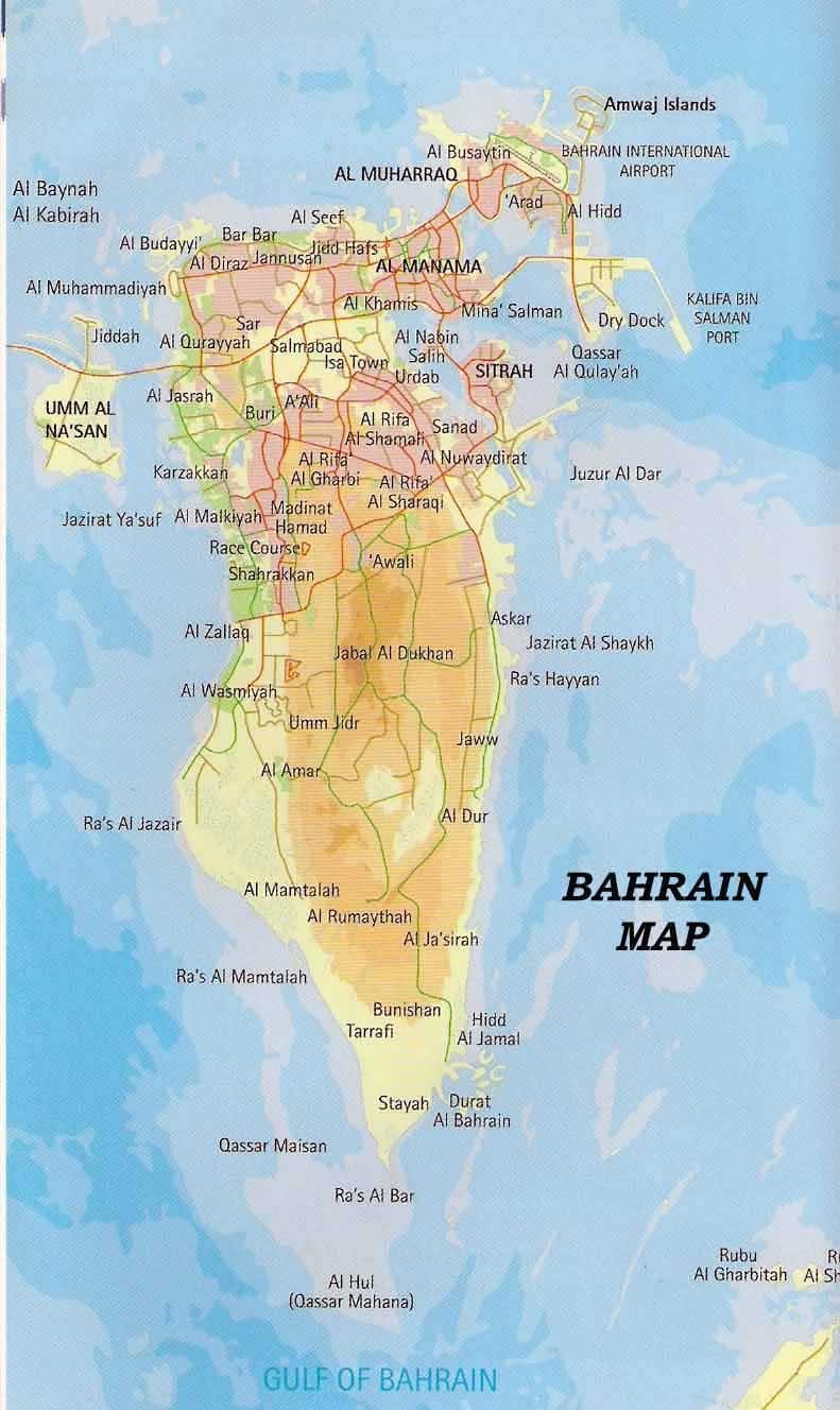 Bahrain mapa amb els llocs
