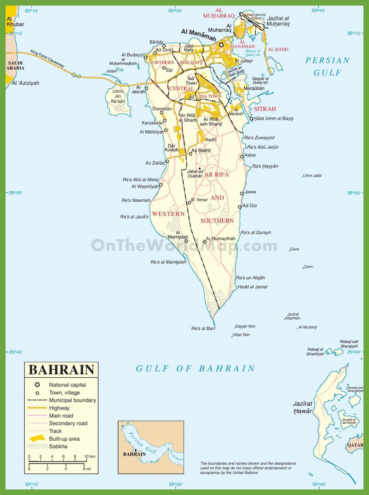 Bahrain ciutats mapa