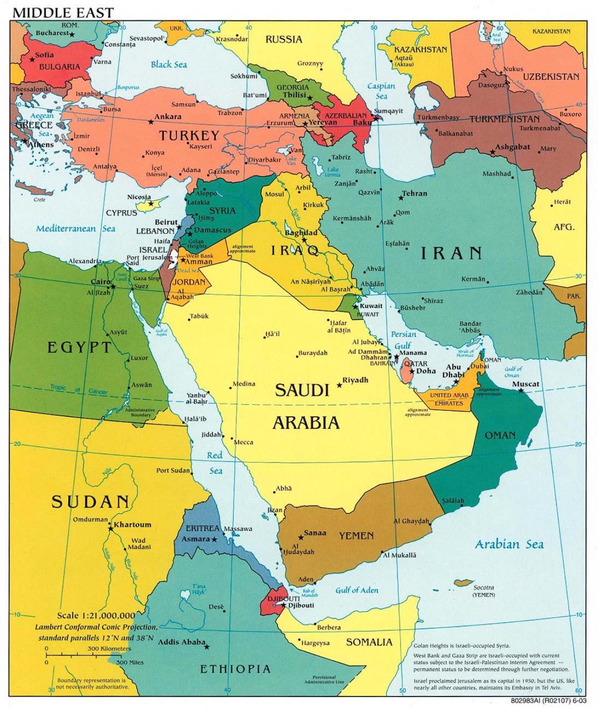 Bahrain a orient mitjà mapa