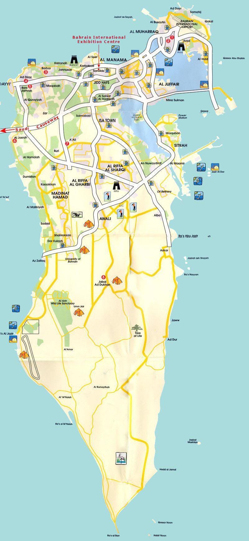 mapa de Bahrain soc