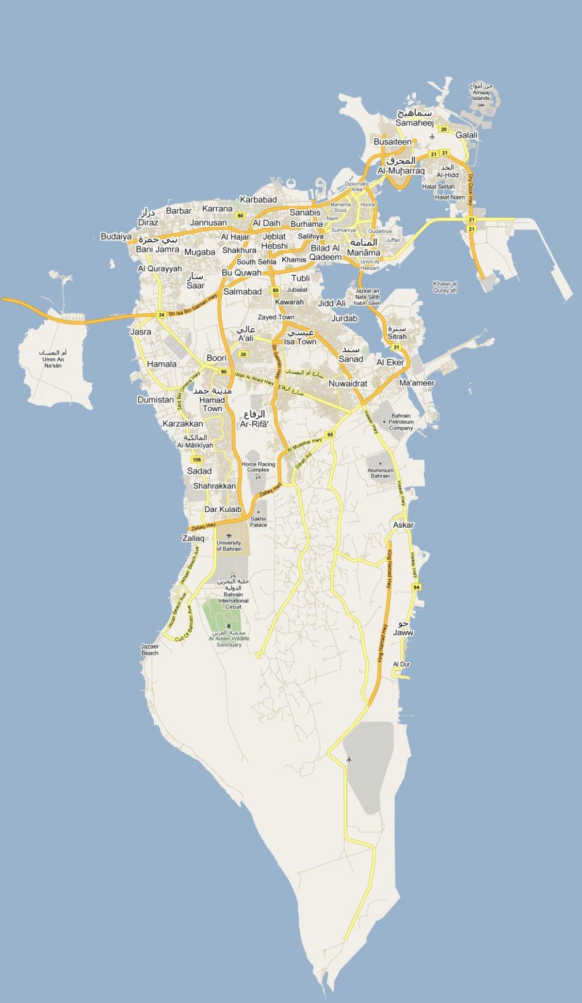 el mapa dels carrers de Bahrain